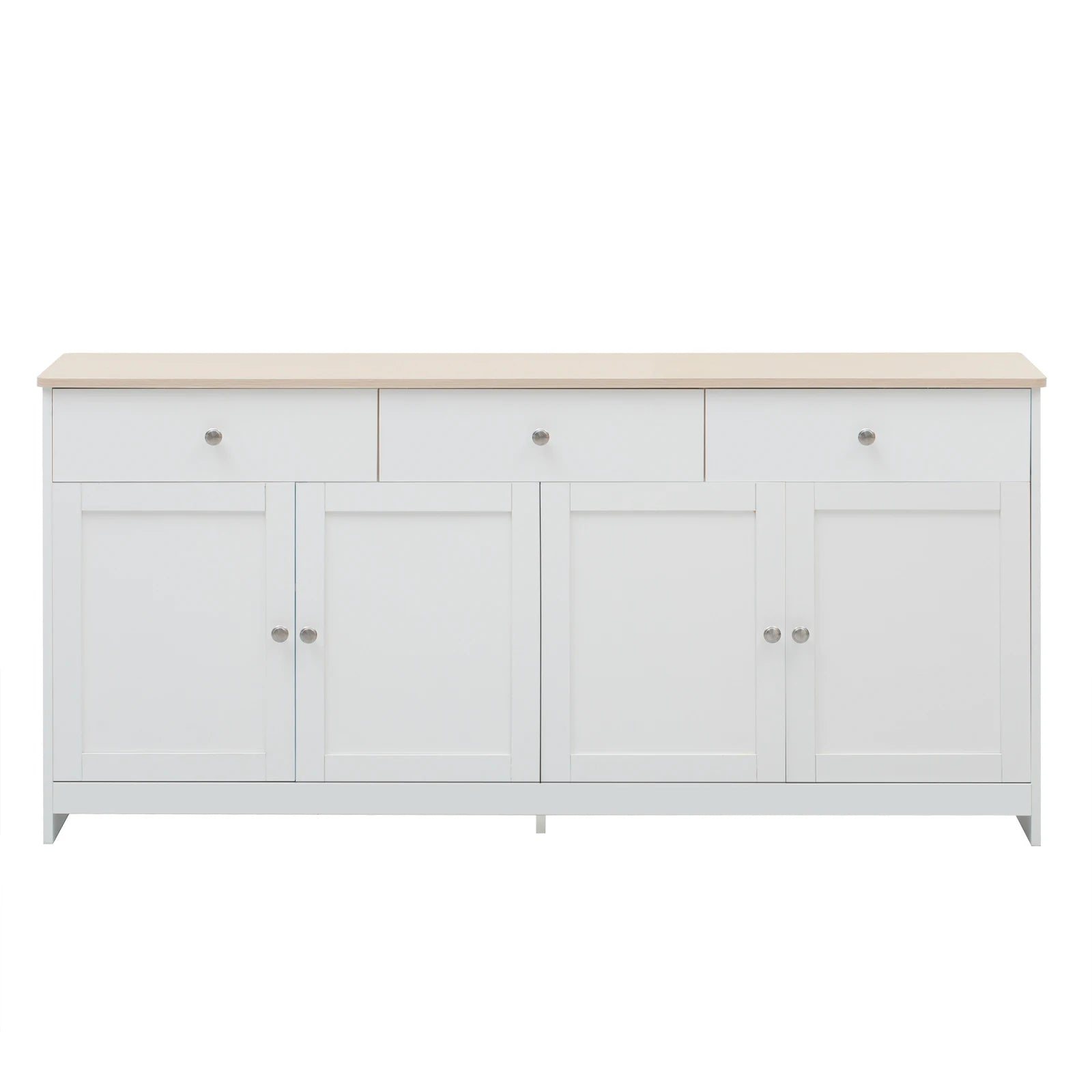 Anajqaqia Sideboard, Storage Cabinet, Multifunctional Cabinet with 4 Doors and 3 Drawers, Suitable for Living Room, White
