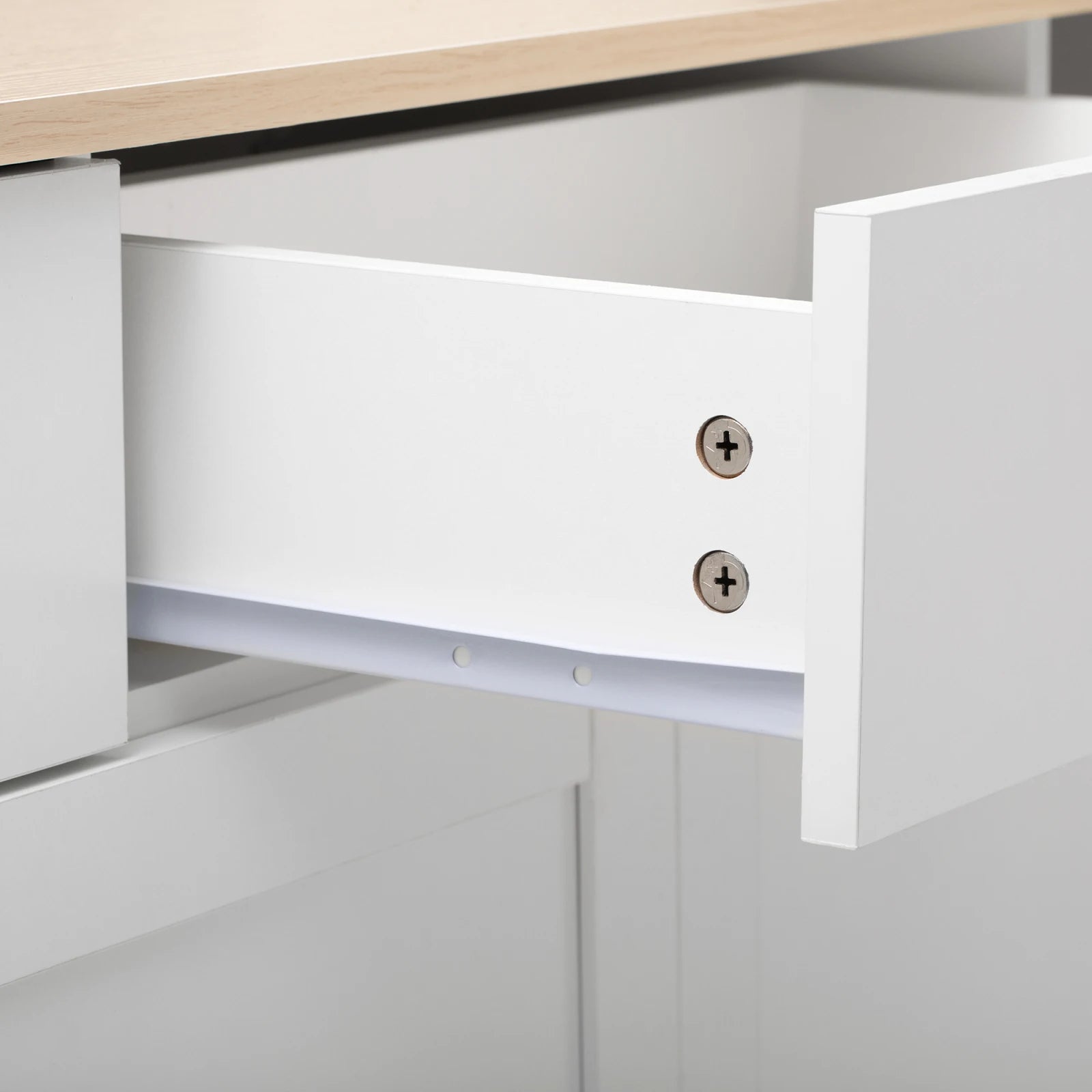 Anajqaqia Sideboard, Storage Cabinet, Multifunctional Cabinet with 4 Doors and 3 Drawers, Suitable for Living Room, White