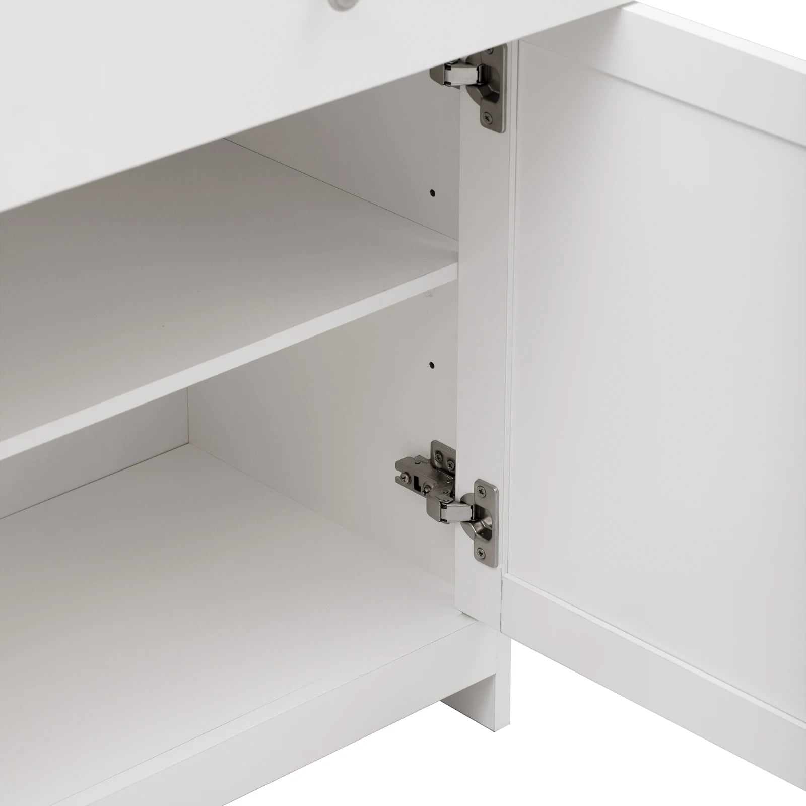 Anajqaqia Sideboard, Storage Cabinet, Multifunctional Cabinet with 4 Doors and 3 Drawers, Suitable for Living Room, White