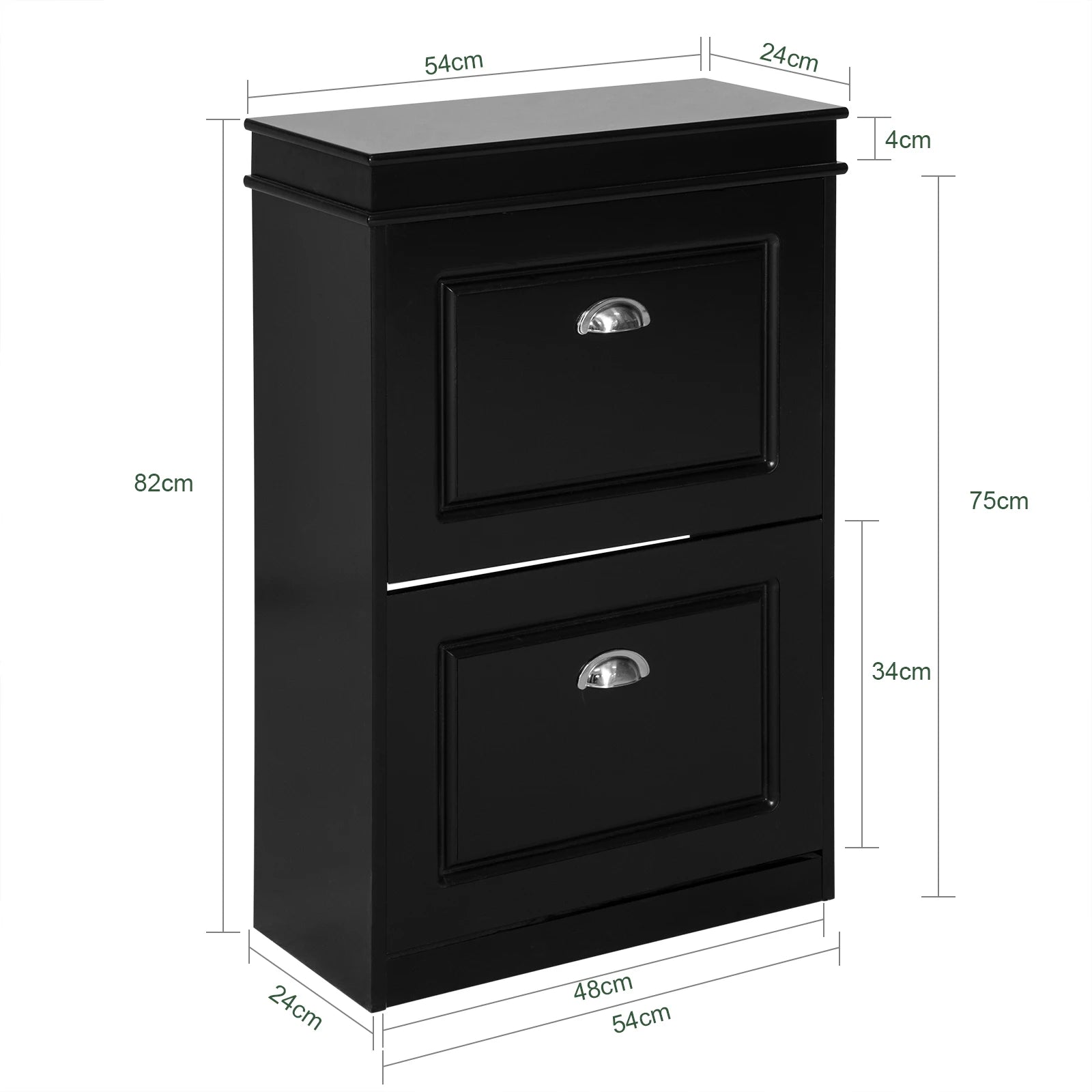 SoBuy FSR79 Shoe cabinet with 4 flap shoe rack shoe dump truck with 8 shelf surfaces Shoe chest of drawers Shoe shelf