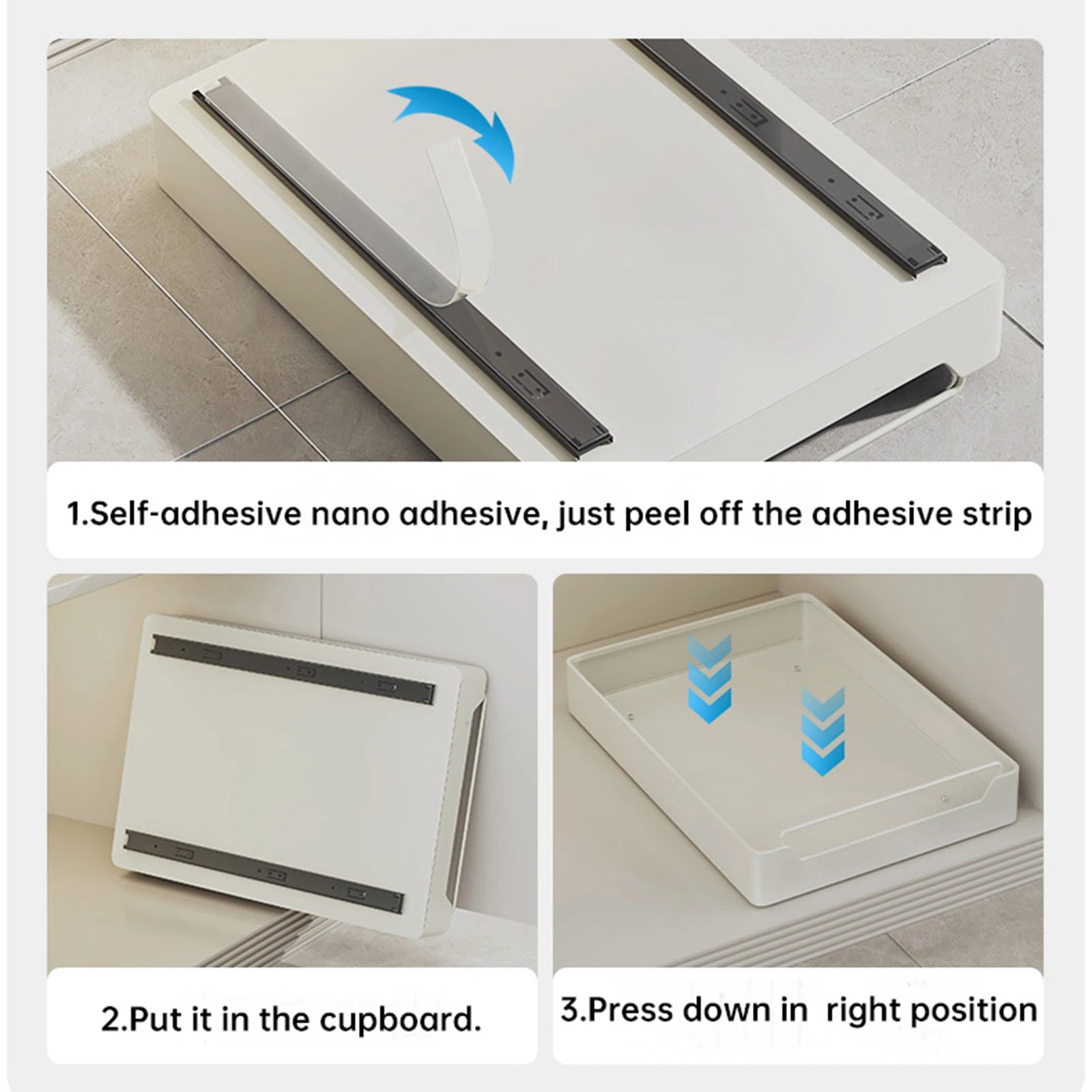 Pull Out Cabinet Organizer Fixed with Damping Guide, Heavy Duty Sliding Drawer Noiseless Slide Out Pantry Shelves For Kitchen