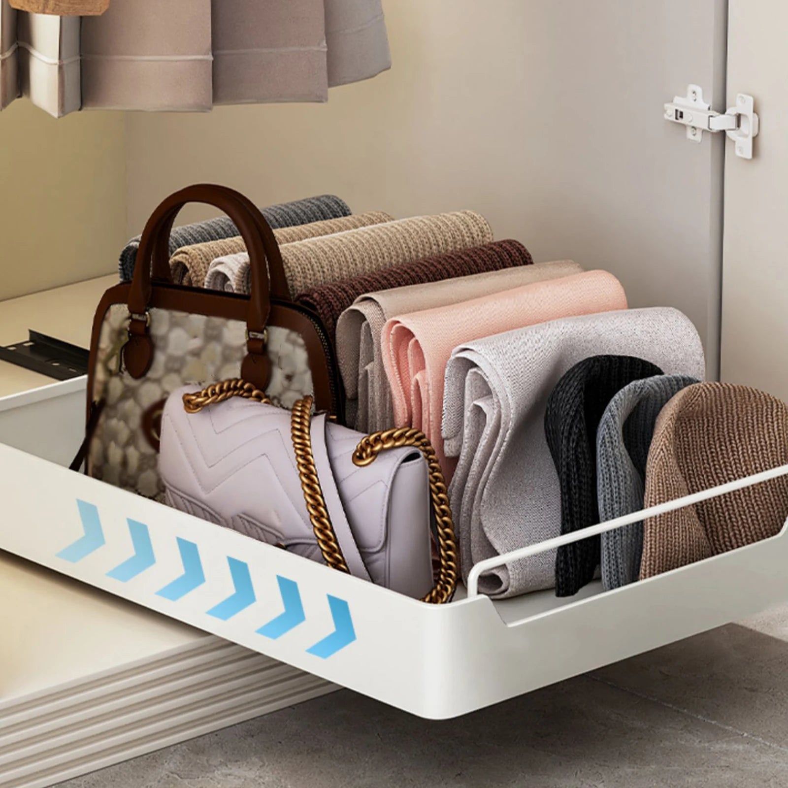 Pull Out Cabinet Organizer Fixed with Damping Guide, Heavy Duty Sliding Drawer Noiseless Slide Out Pantry Shelves For Kitchen