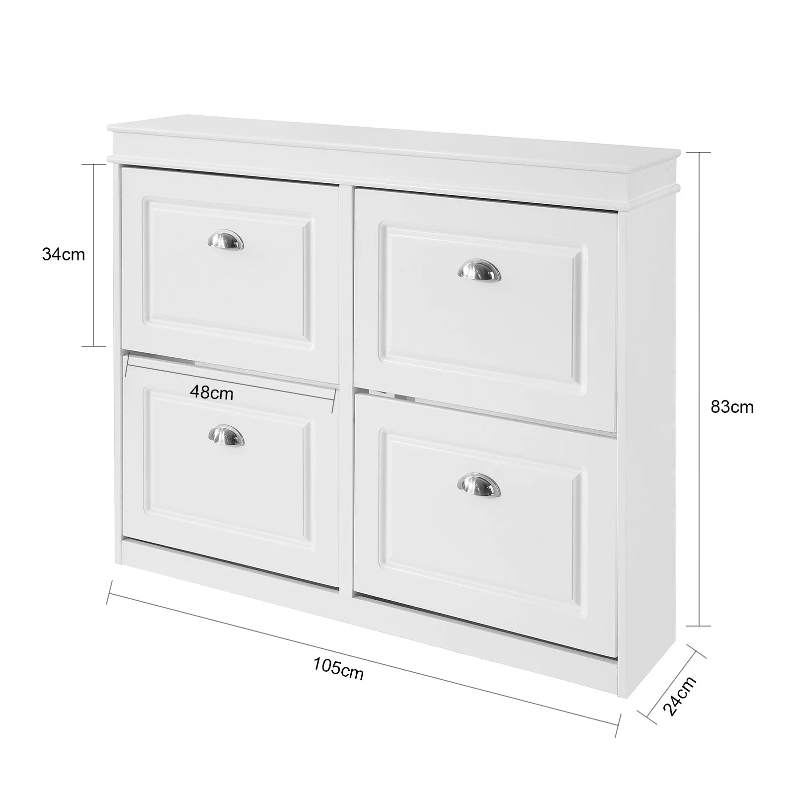 SoBuy FSR79 Shoe cabinet with 4 flap shoe rack shoe dump truck with 8 shelf surfaces Shoe chest of drawers Shoe shelf