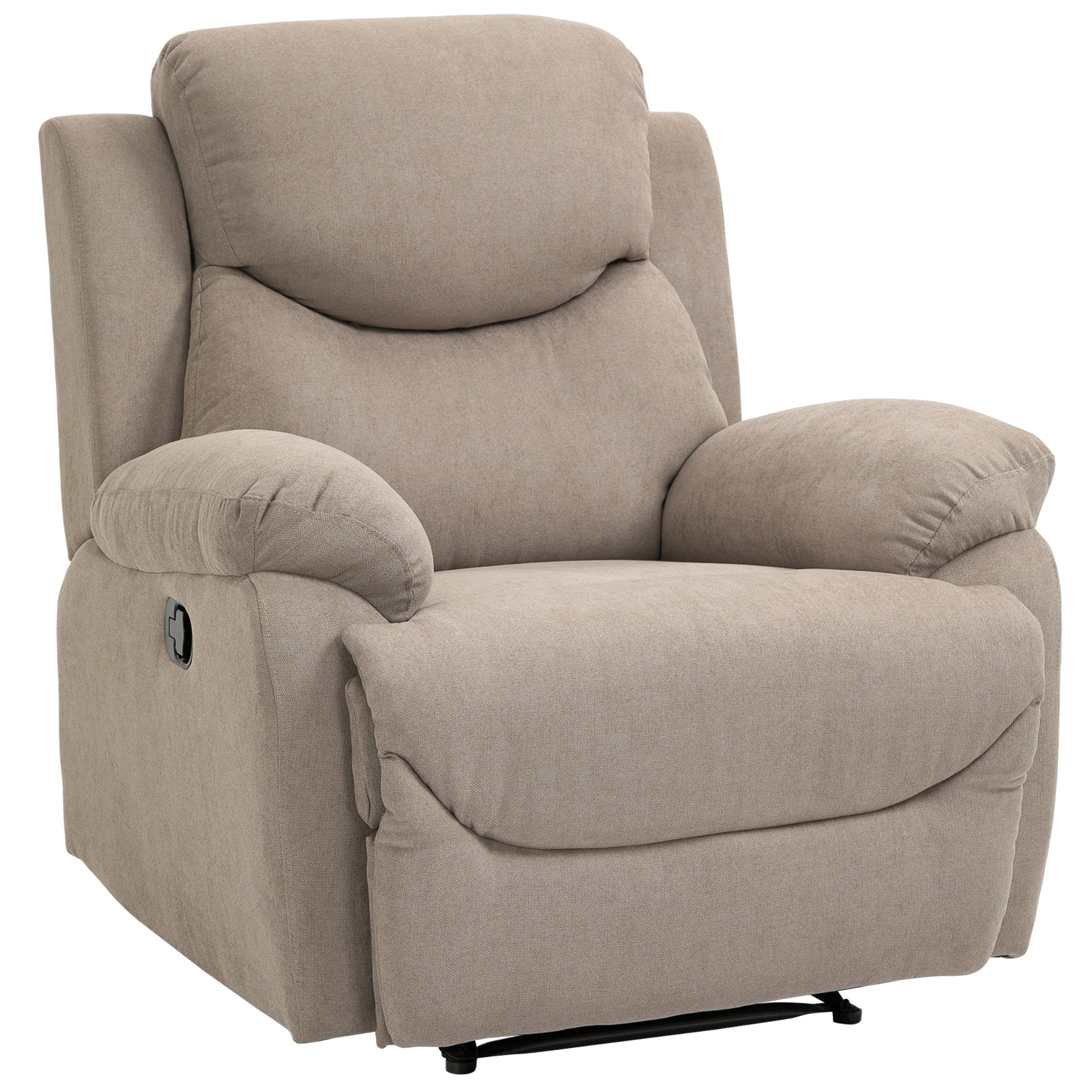 Manual Recliner Relax Chair with Armrests and Footrest Load 150 kg for Living Room Bedroom Beige
