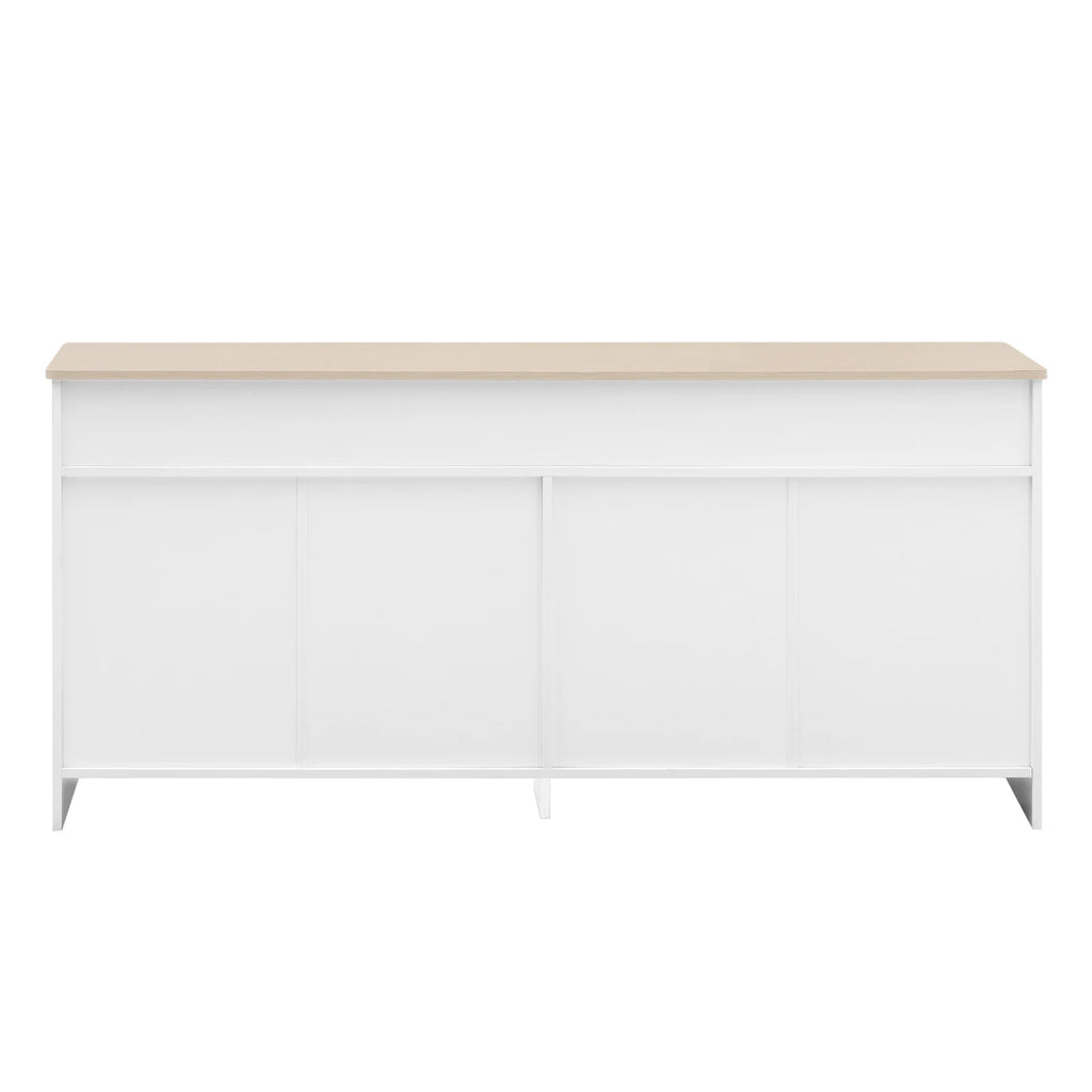 Anajqaqia Sideboard, Storage Cabinet, Multifunctional Cabinet with 4 Doors and 3 Drawers, Suitable for Living Room, White