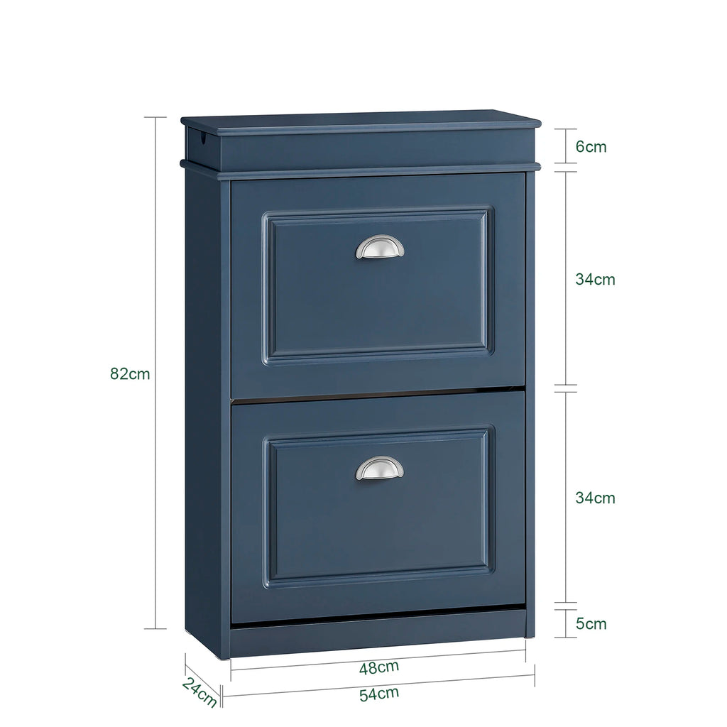 SoBuy FSR79 Shoe cabinet with 4 flap shoe rack shoe dump truck with 8 shelf surfaces Shoe chest of drawers Shoe shelf