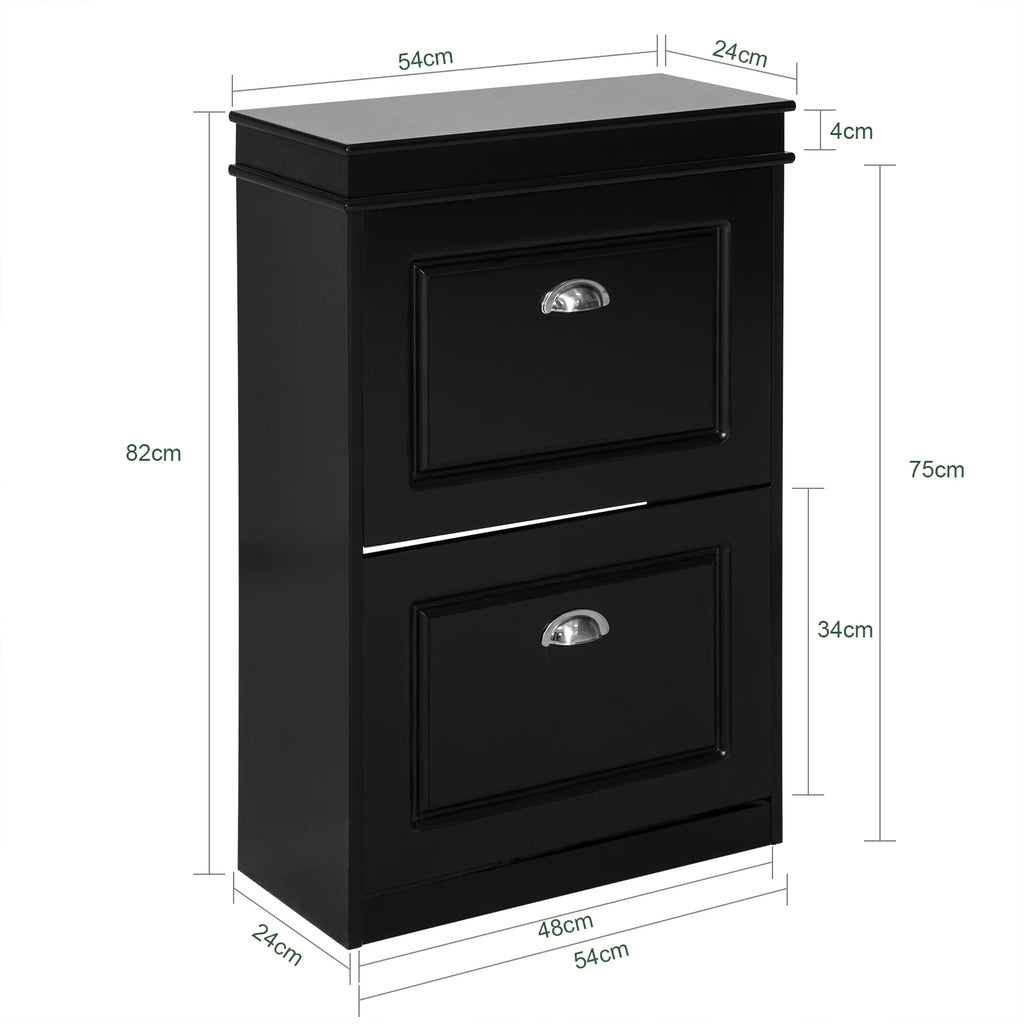 SoBuy FSR79 Shoe cabinet with 4 flap shoe rack shoe dump truck with 8 shelf surfaces Shoe chest of drawers Shoe shelf