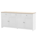 Anajqaqia Sideboard, Storage Cabinet, Multifunctional Cabinet with 4 Doors and 3 Drawers, Suitable for Living Room, White