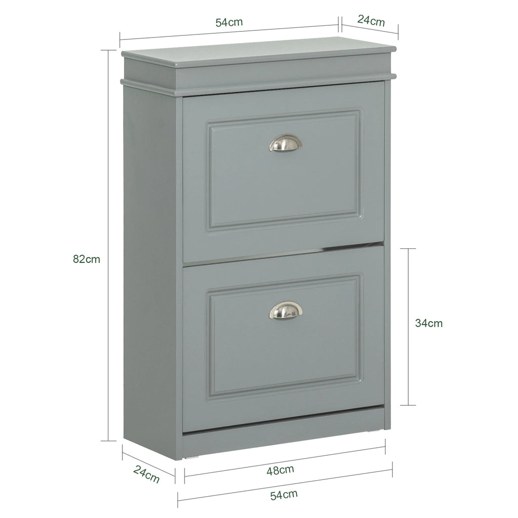 SoBuy FSR79 Shoe cabinet with 4 flap shoe rack shoe dump truck with 8 shelf surfaces Shoe chest of drawers Shoe shelf