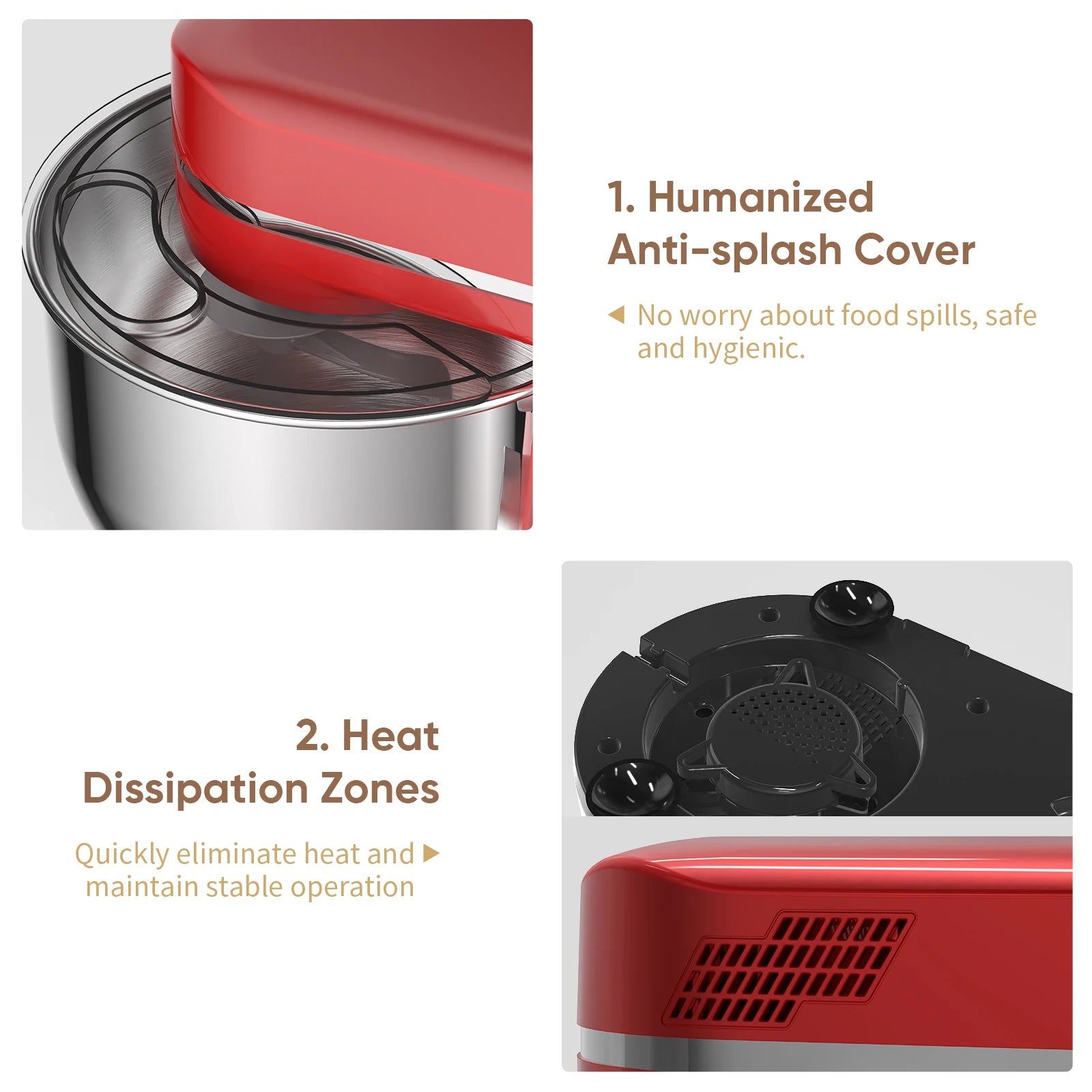 BioloMix Kitchen Food Stand Mixer, 1200W 11-Speeds DC Motor, Digital OLED Screen, Electric Food Mixer with Dough Hook, Whisk