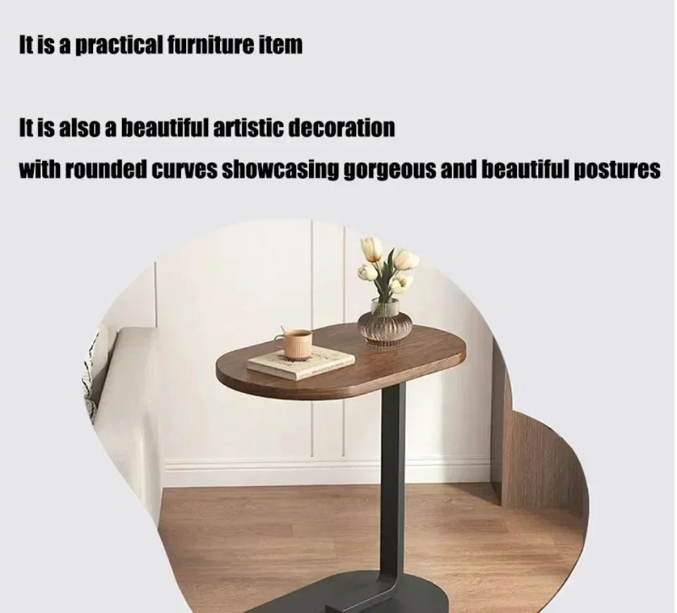 C-shaped Side Table Small Coffee Table Living Room Sofa Table Home Portable Modern Light Luxury Style Home Compact Coffee Table