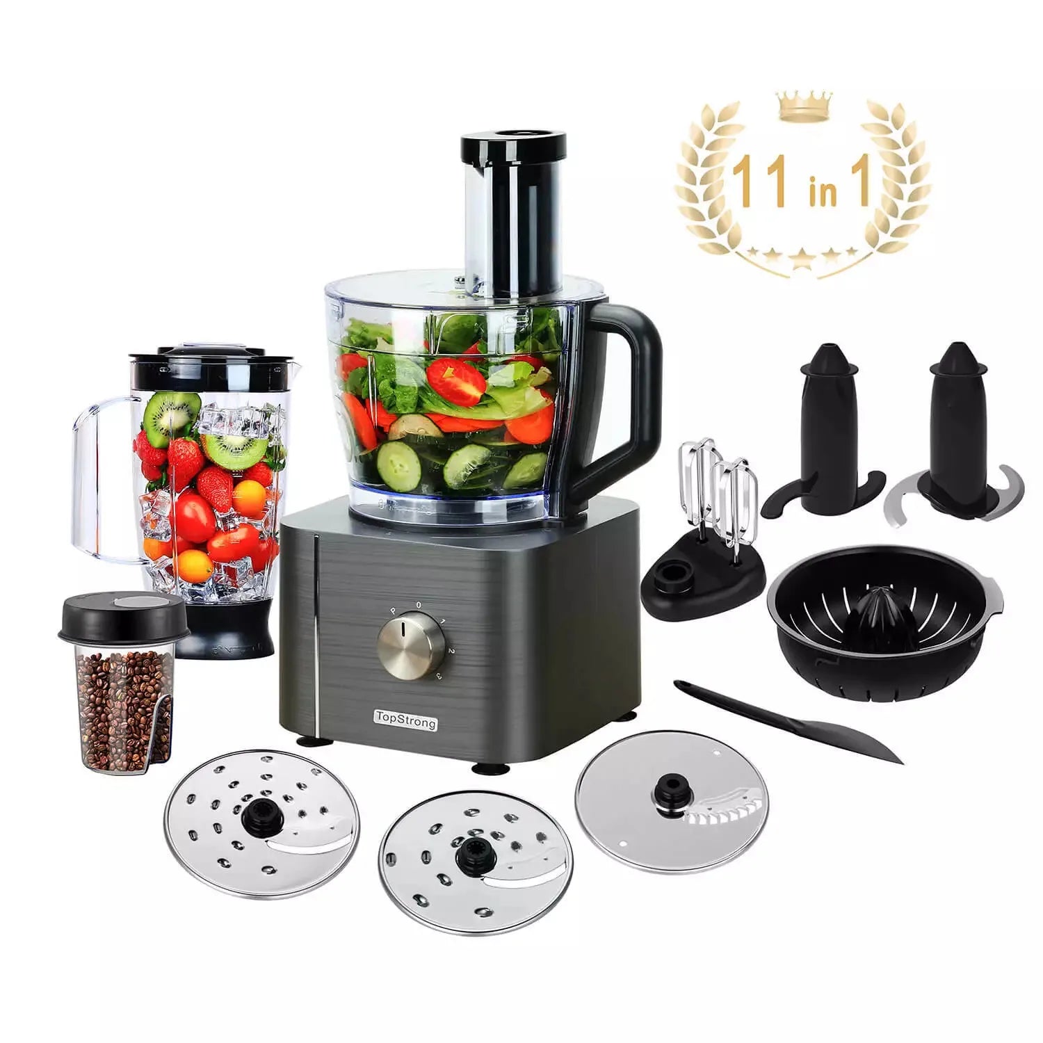 TopStrong 1100W 3.2L＋1.5L Three speed food processor YYFP405