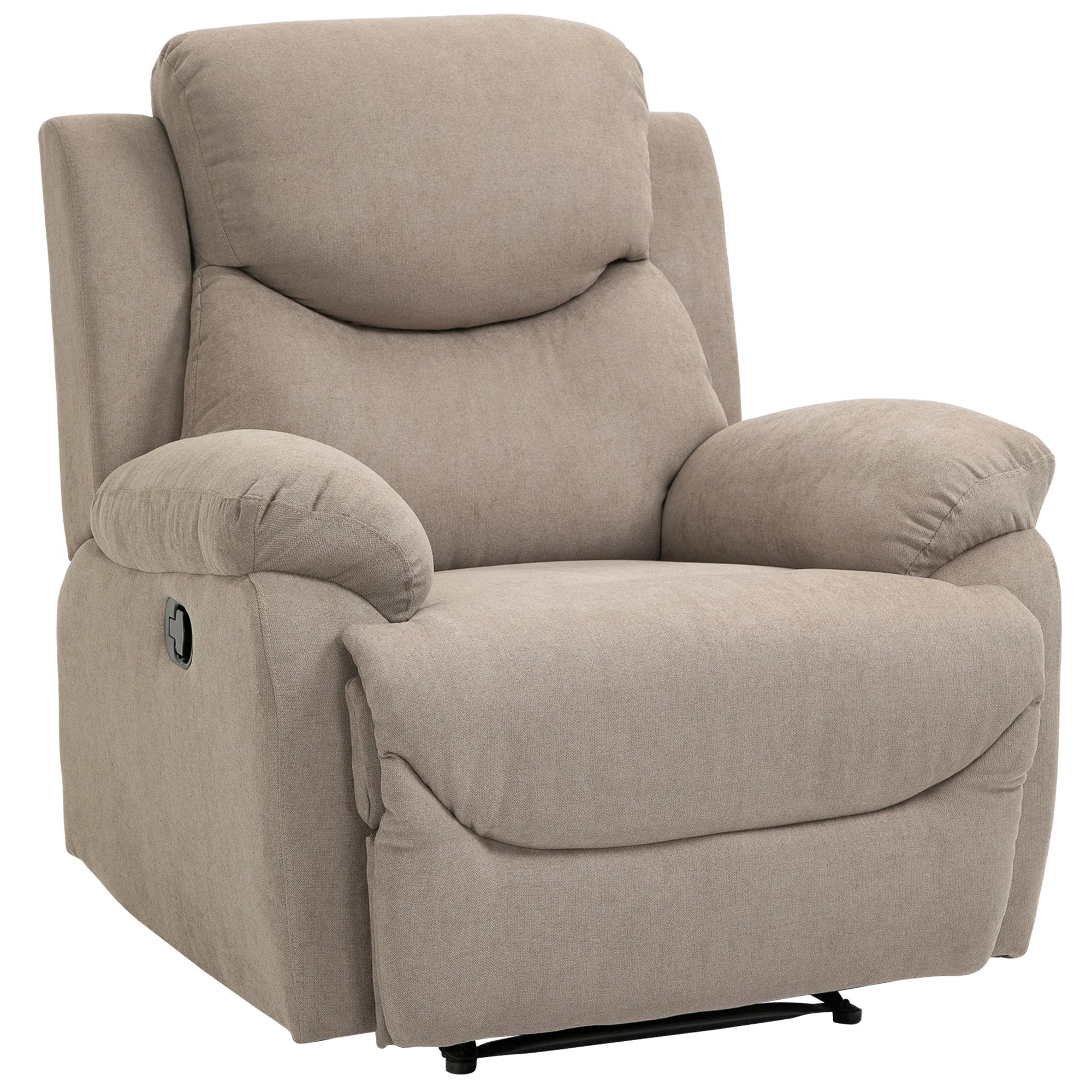 Manual Recliner Relax Chair with Armrests and Footrest Load 150 kg for Living Room Bedroom Beige