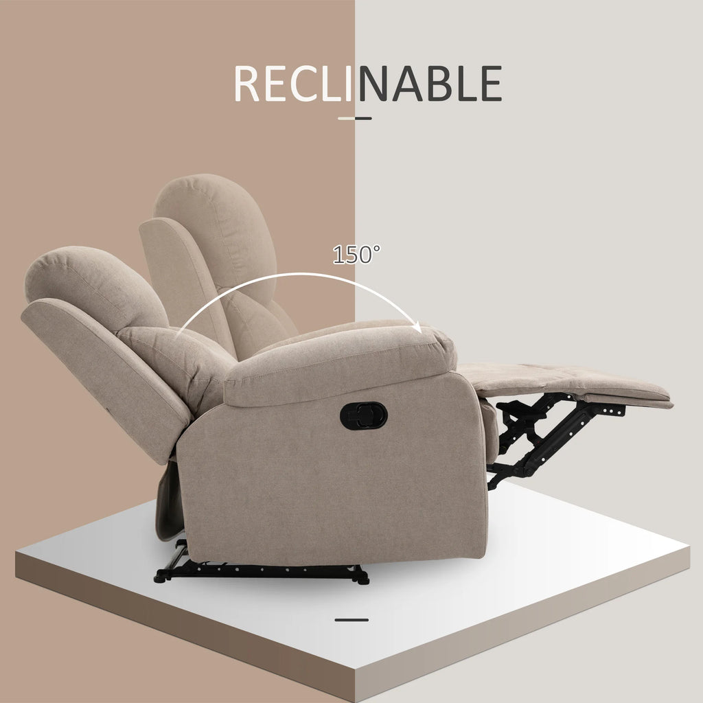 Manual Recliner Relax Chair with Armrests and Footrest Load 150 kg for Living Room Bedroom Beige
