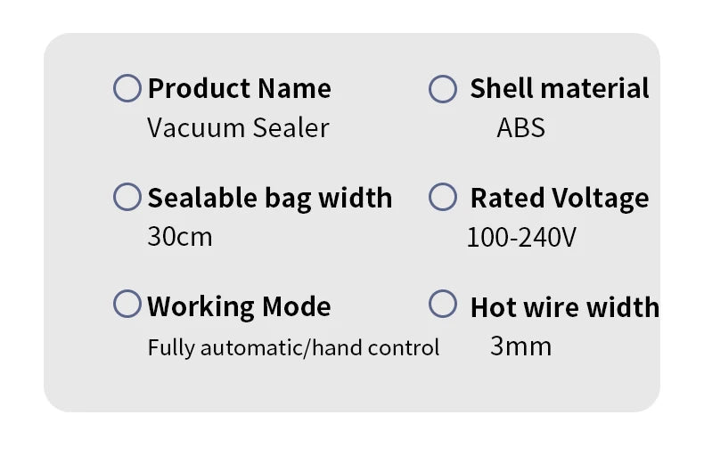 Electric Vacuum Sealer Dry/Wet Food Sealed Packaging Kitchen Food Storage Seal UV Sterilization Built-in Cutter Knife