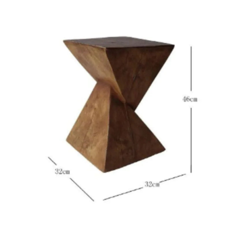 X&D Nordic Minimalist Magnesium Oxide Tea Table Art Homestay Living Room Sofa Imitation Wood Grain Edge Table Bedroom Table 2025