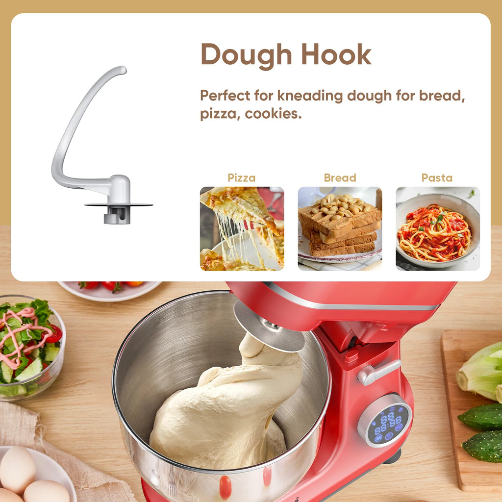 BioloMix Kitchen Food Stand Mixer, 1200W 11-Speeds DC Motor, Digital OLED Screen, Electric Food Mixer with Dough Hook, Whisk