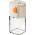 180ml Multi-Functional Quantitative Seasoning Pot, Press-Type Glass Seasoning Bottle, Kitchen Salt Jar, Spice & Pepper Shakers